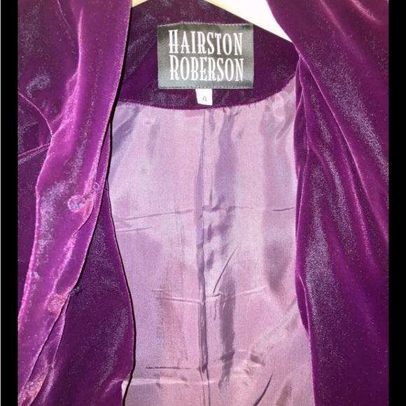 VTG Hairston Roberson Blazer Velvet Victorian Romantic Crop Burgundy Holiday - Picture 5 of 9